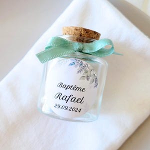 Personalisiertes rundes Bonbonglas aus Glas / Gastgeschenk / Hochzeit / Lebenspartnerschaft / Taufe / Kommunion / Geburt / Geburtstag