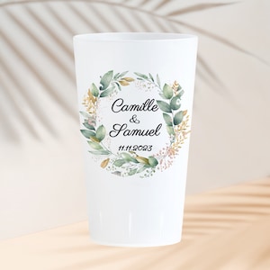 Lotto di bicchieri in plastica personalizzati ECOCUP per eventi: matrimonio battesimo compleanno BIANCHI o TRASPARENTI