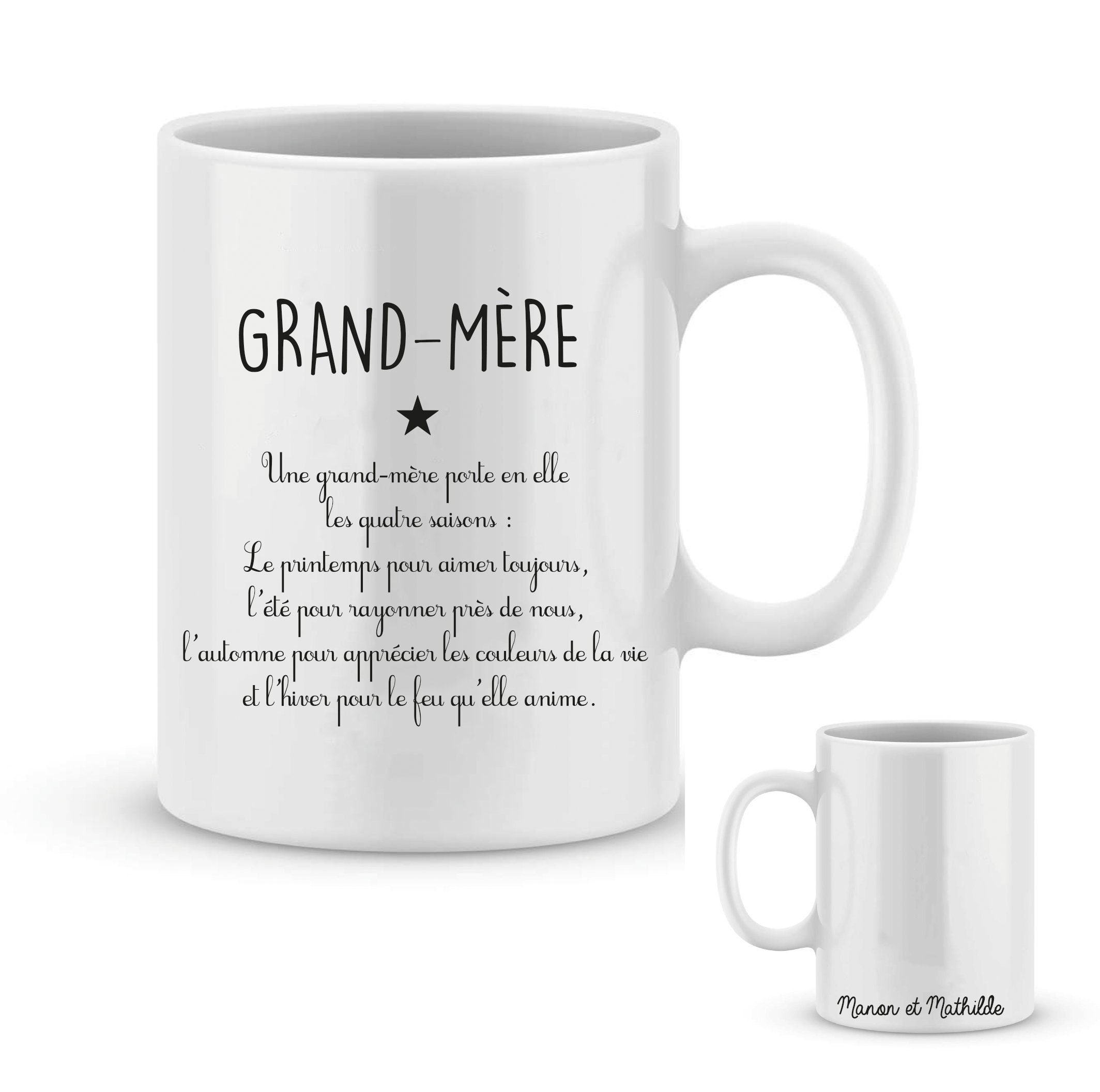 Mug Personnalisé Fête Des Grands-Mères/Mamie 2022 Texte et Prénoms Petits Enfants