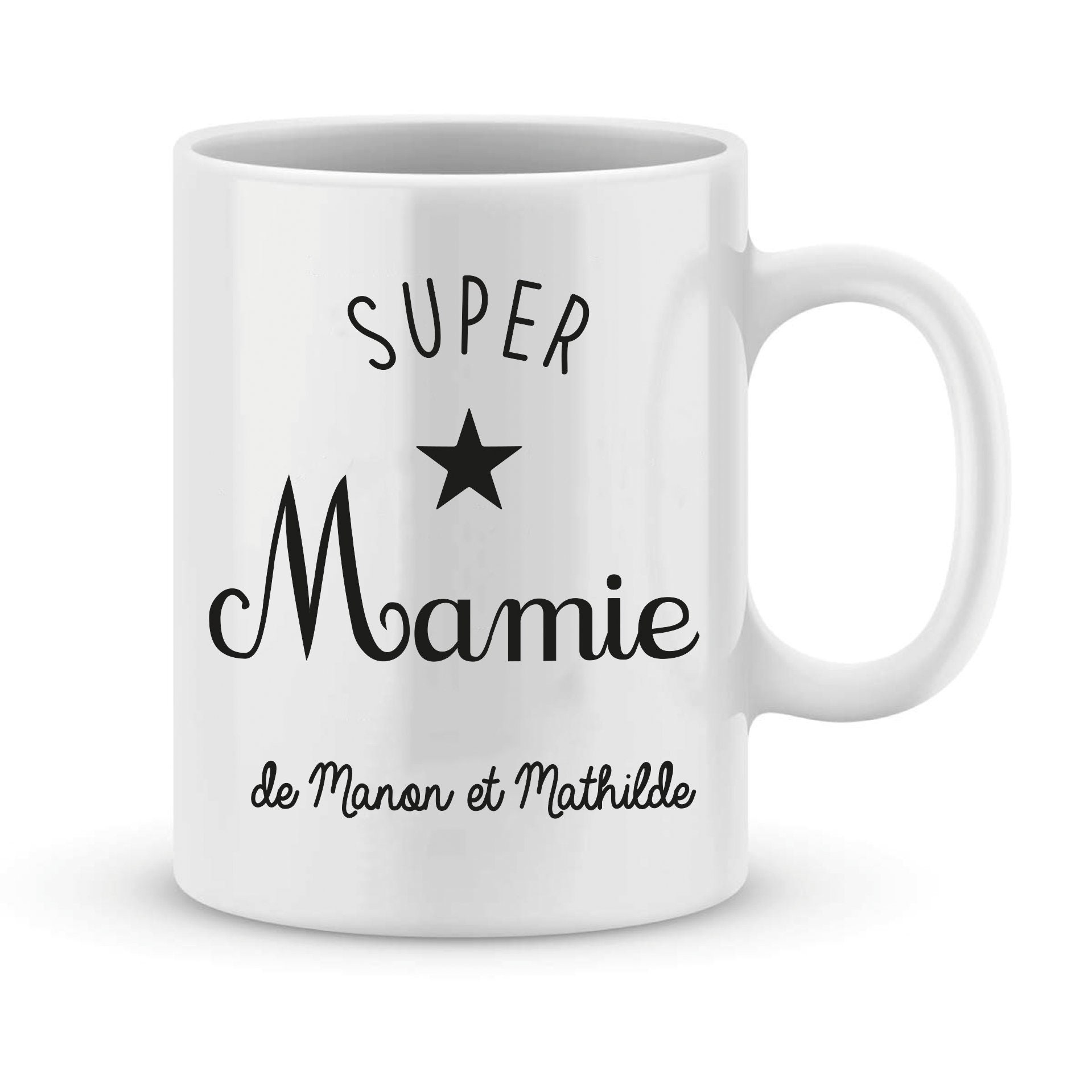 Mug Personnalisé Etoile Fête Des Grands-Mères/Mamie 2022 Texte et Prénoms Petits Enfants