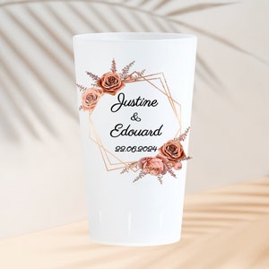 Lotto di bicchieri in plastica personalizzati ECOCUP per eventi: matrimonio battesimo compleanno BIANCHI o TRASPARENTI