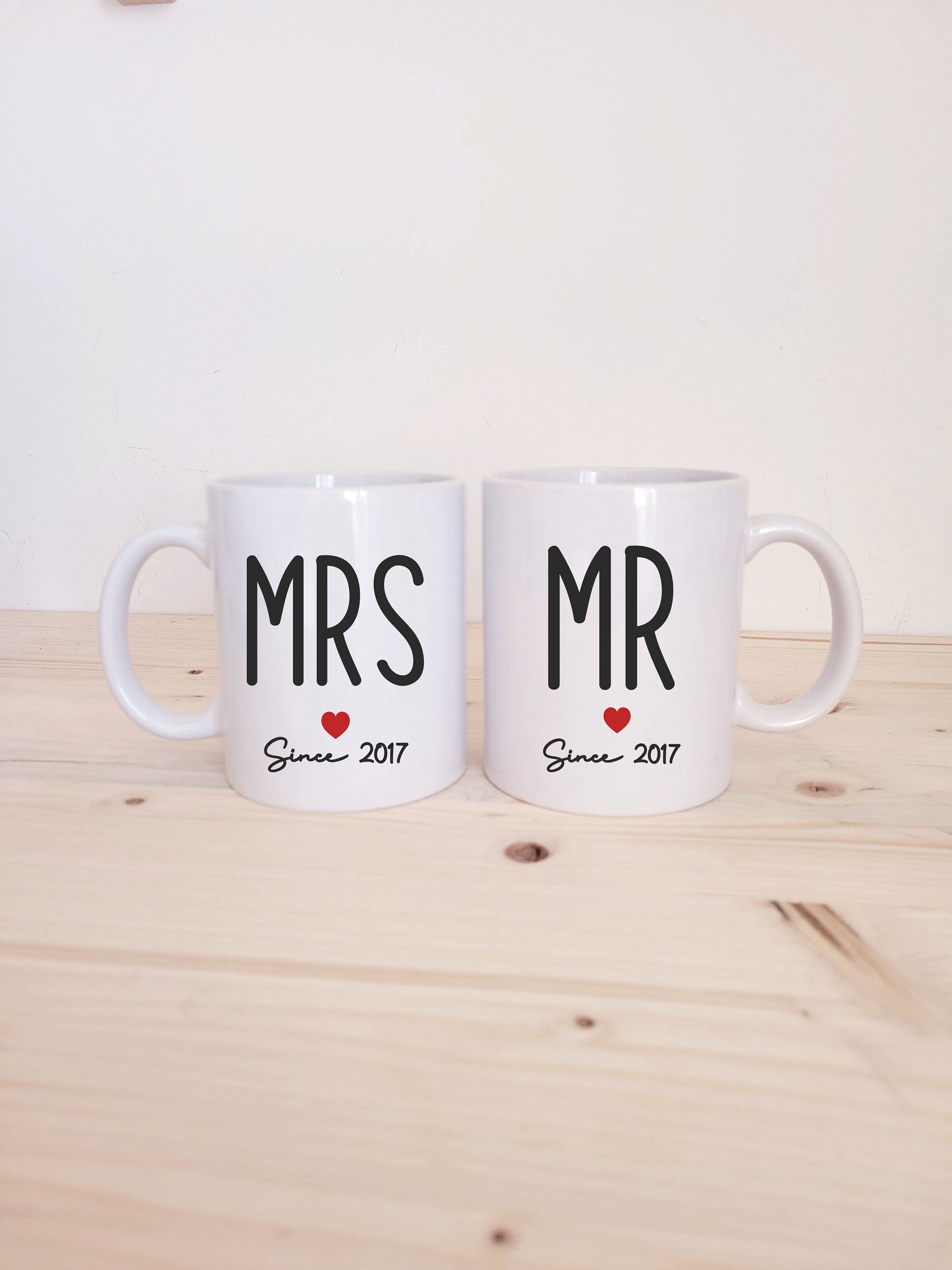 Mug Saint Valentin Mr Mrs Since+Année Couple Homme et Femme