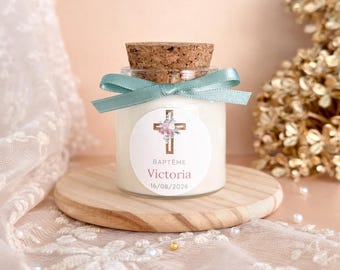 Personalized Baptism Candle / Baptism Guest Gift / Guest Souvenir