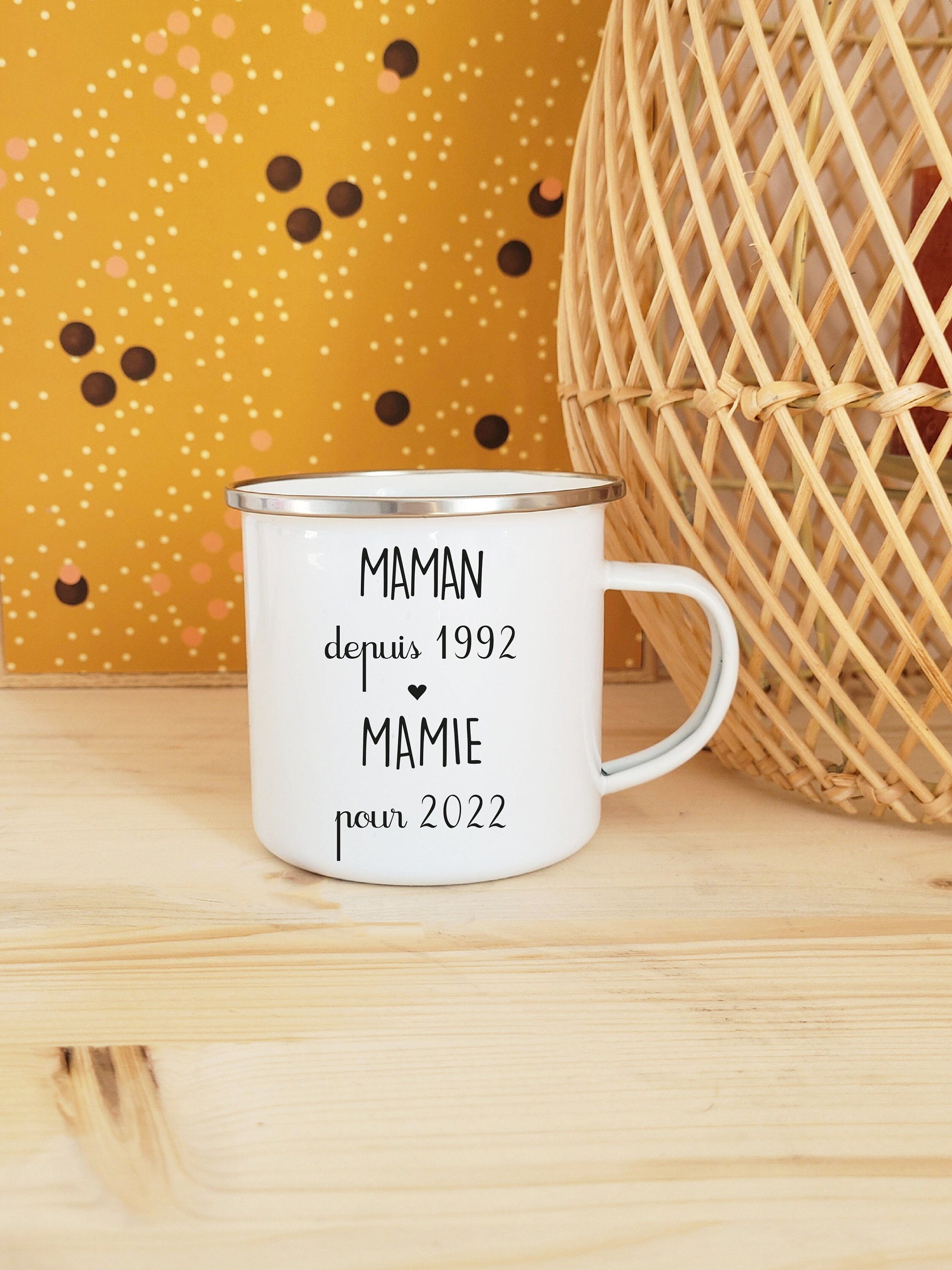 Mug Vintage Personnalisé Annonce Grossesse Naissance Fête Des Grands-Mères, Maman, Mamie, Tata, Maît