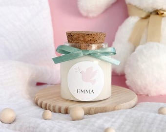 Personalized Baby Birth Candle | Unique Baby Shower Favor | Personalized Christening Candle | Baby Shower Guest Keepsake