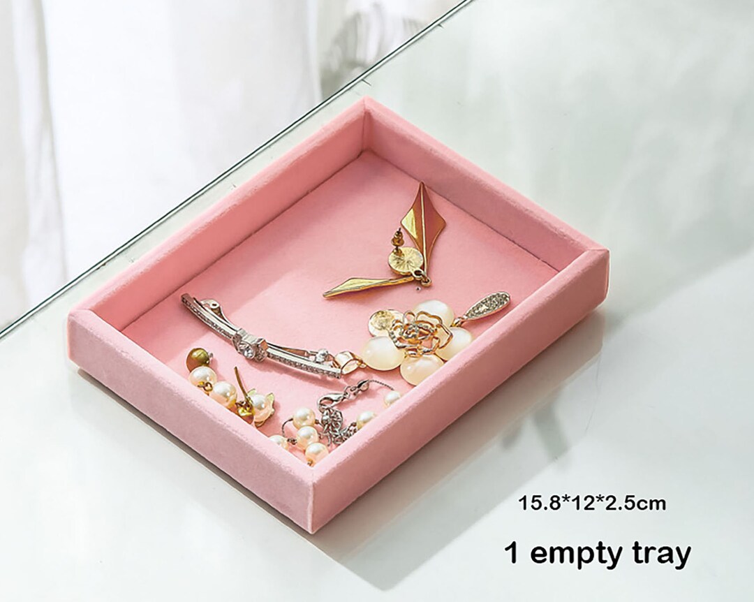 Stackable Velvet Jewelry Trays Organizer Jewelry Storage Box Etsy