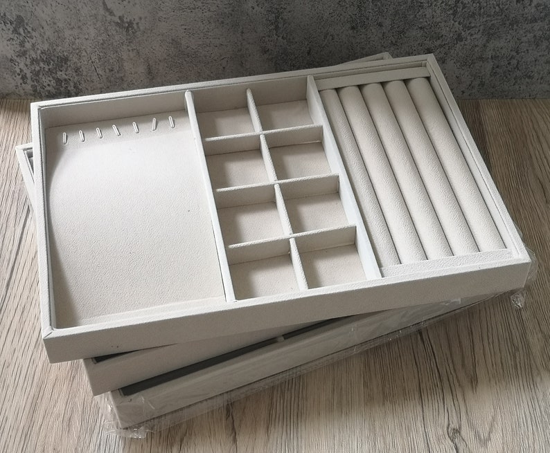 1 Extra Large Stackable Velvet Jewelry Trays Organizerjewelry Etsy