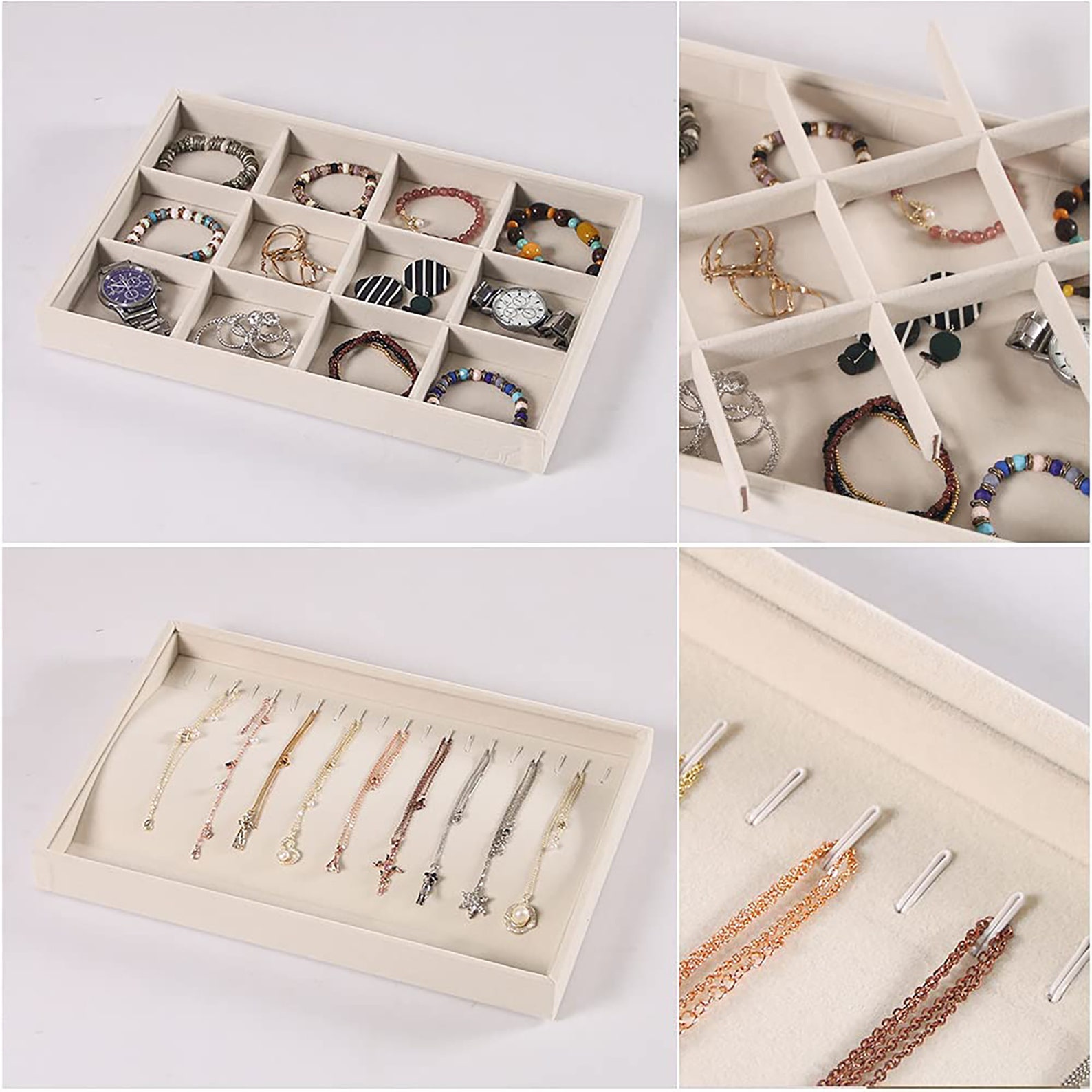 1 Extra Large Stackable Velvet Jewelry Trays Organizerjewelry Etsy