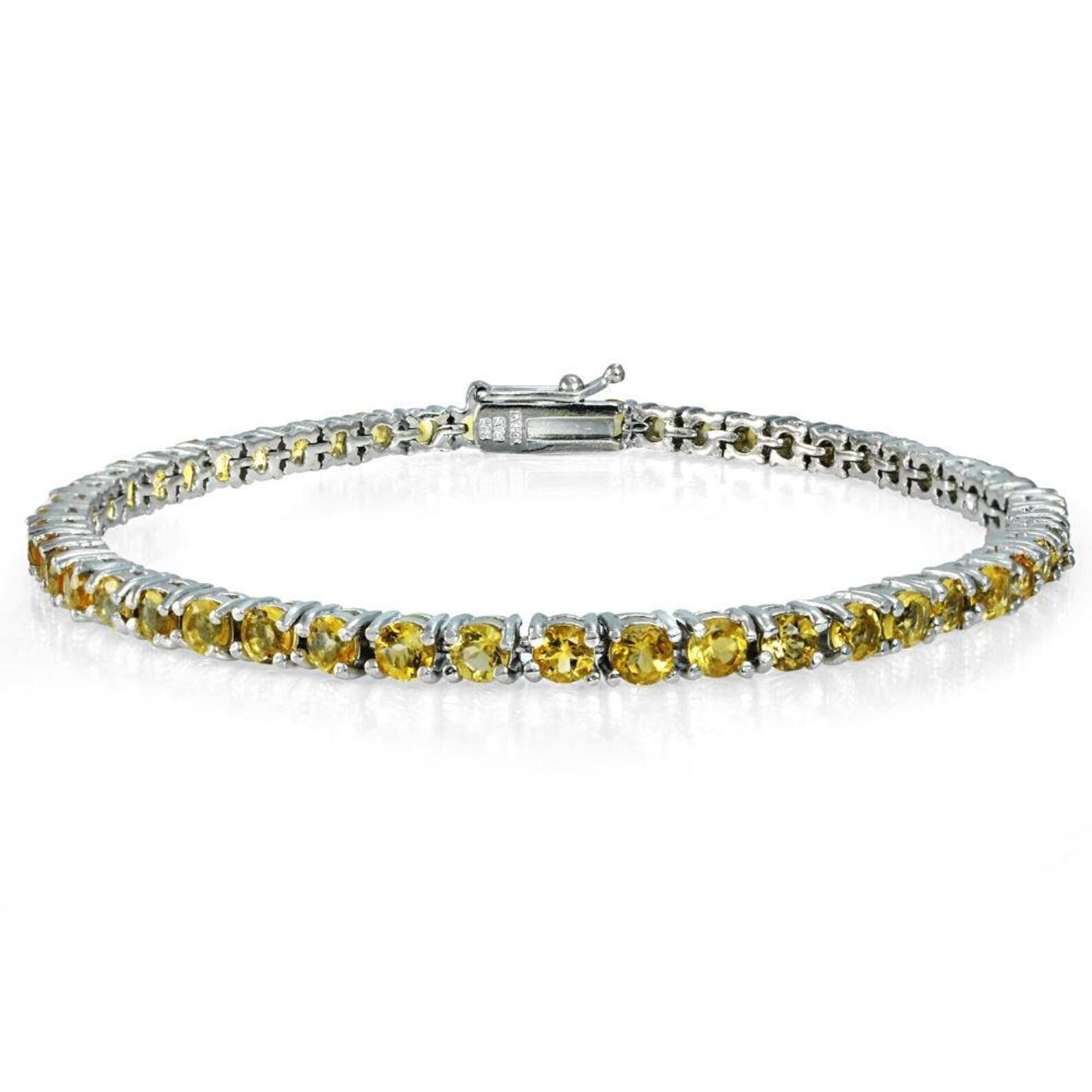 Natural Citrine Gemstone tennis bracelet sterling silver Etsy