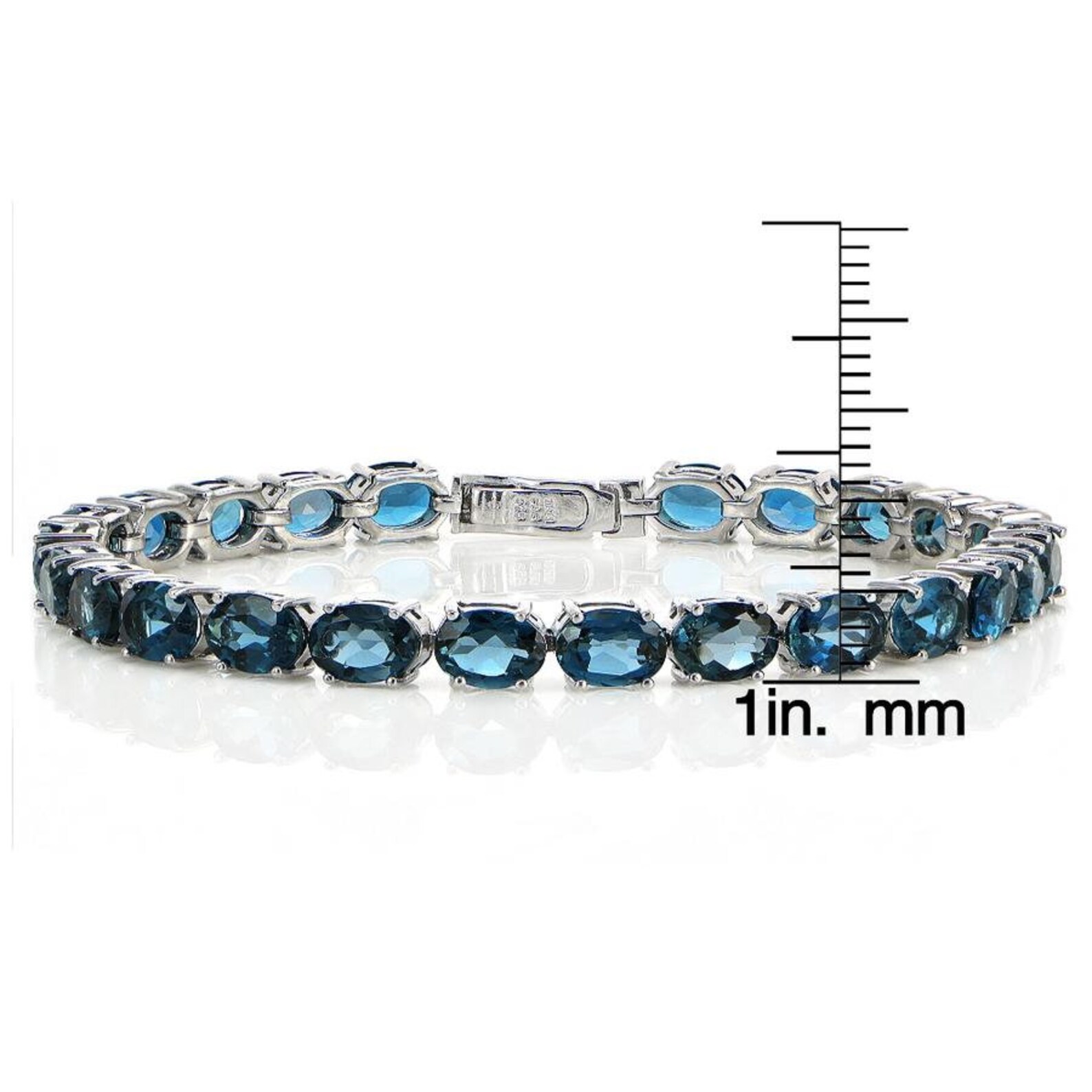 Natural London Blue Topaz tennis bracelet sterling silver Etsy