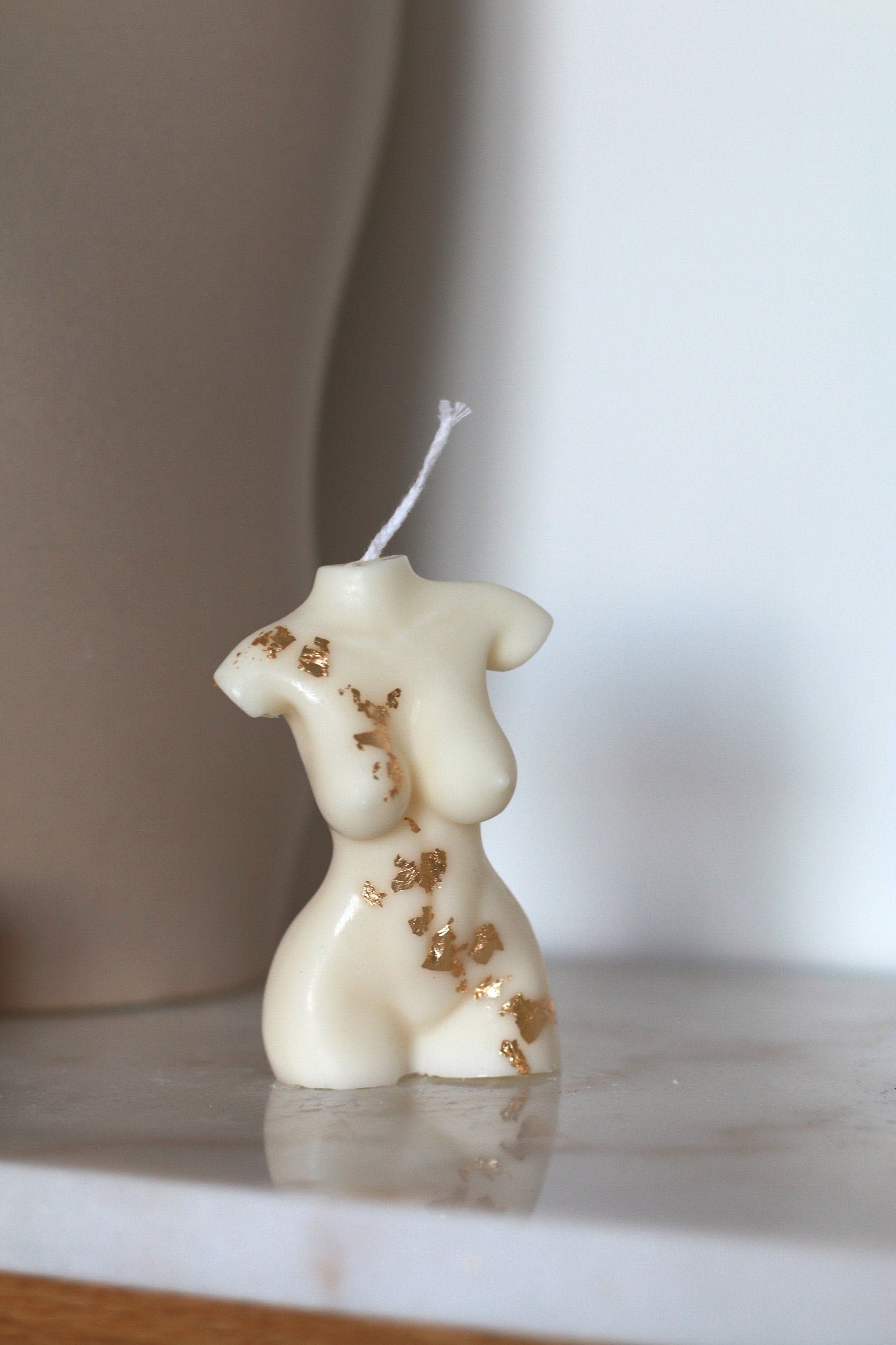Bougie Aphrodite Golden , Corps de Femme Buste Cadeau Or