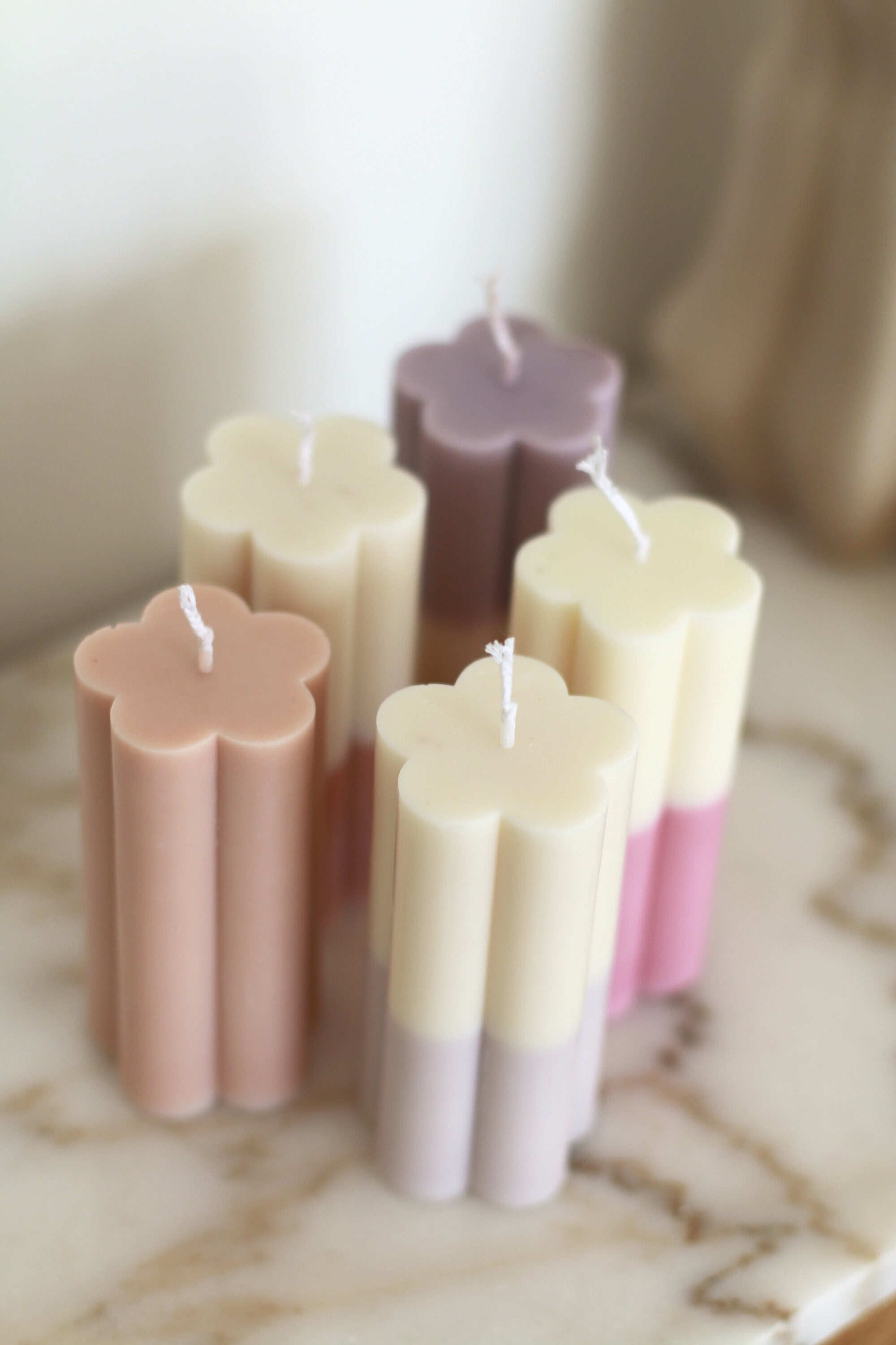 Bougie Pilier Fleur de Déco