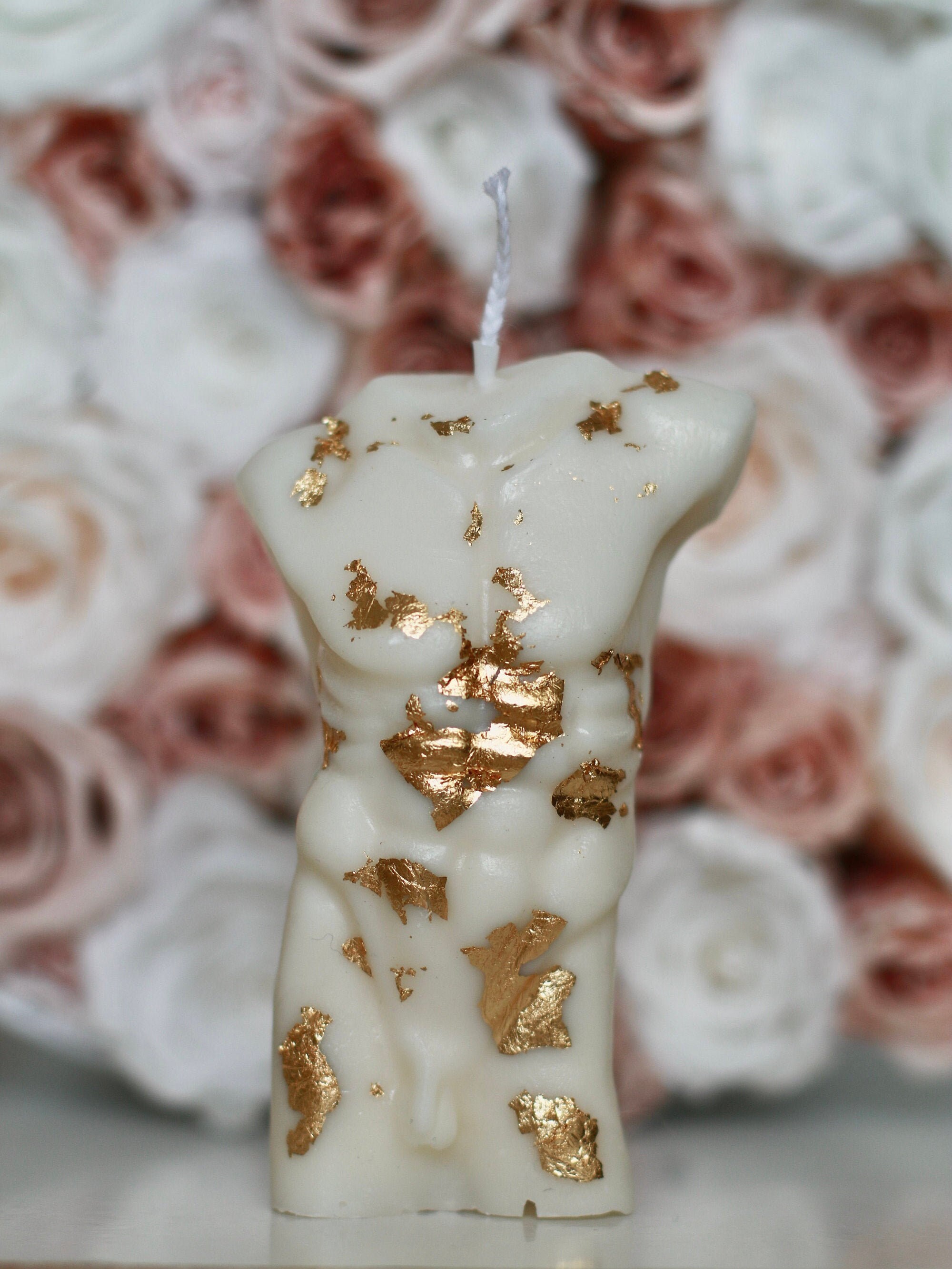 Apollon Golden , Bougie Corps d'homme , Feuille d'or Cadeau