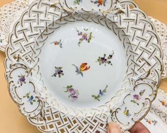 MEISSEN PLATE 1883 Impressed Mark Dresden Crown Stamp