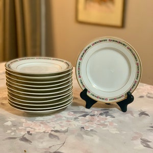 B & C Limoges France L Bernardaud Pompadour Floral Bread Plates 6.5” Lot Of 12
