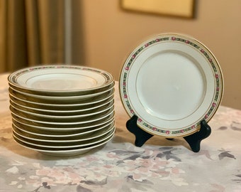 B & C Limoges France L Bernardaud Pompadour Floral Bread Plates 6.5” Lot Of 12