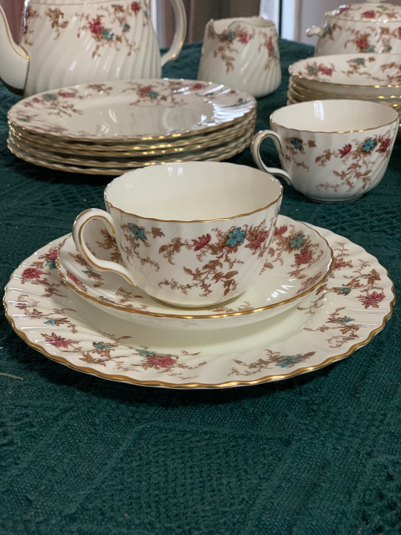 21 Pcs Minton Ancestral Teapot Milk Jug Sugar Pot 6 Cups & Etsy