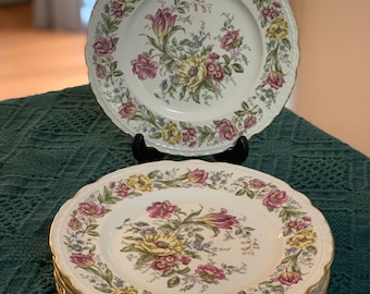 8 Royal Jackson  Lord Mayfair 8” Floral Soup Bowls Vintage Mid Century
