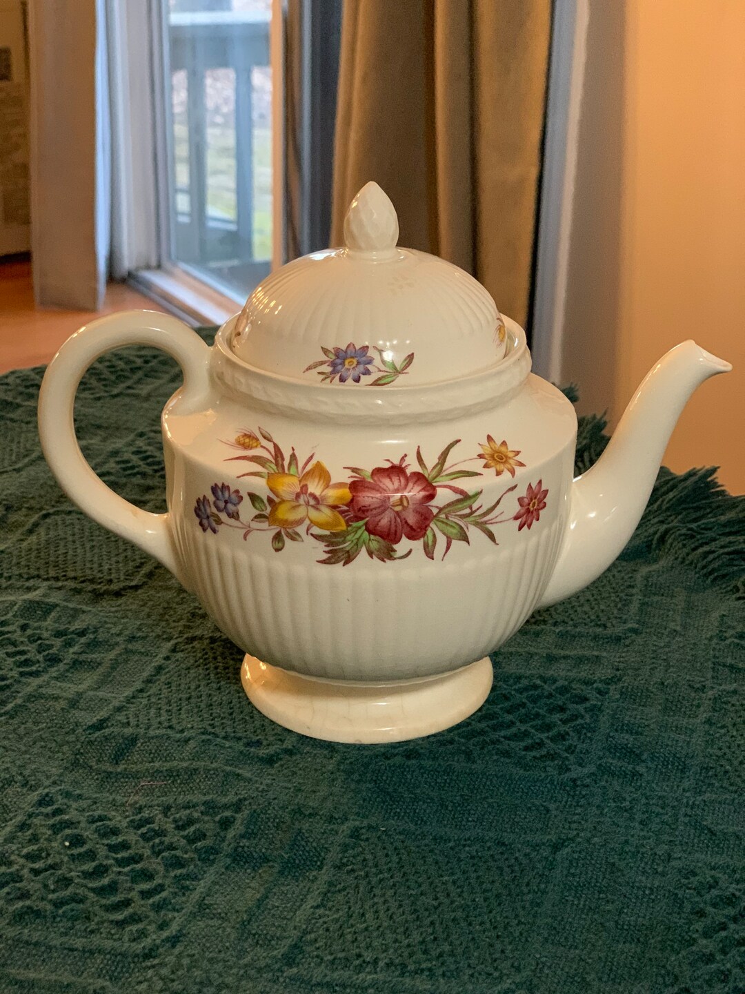 VTG Wedgewood China England EDME Creamware Teapot Cavalier Meadow