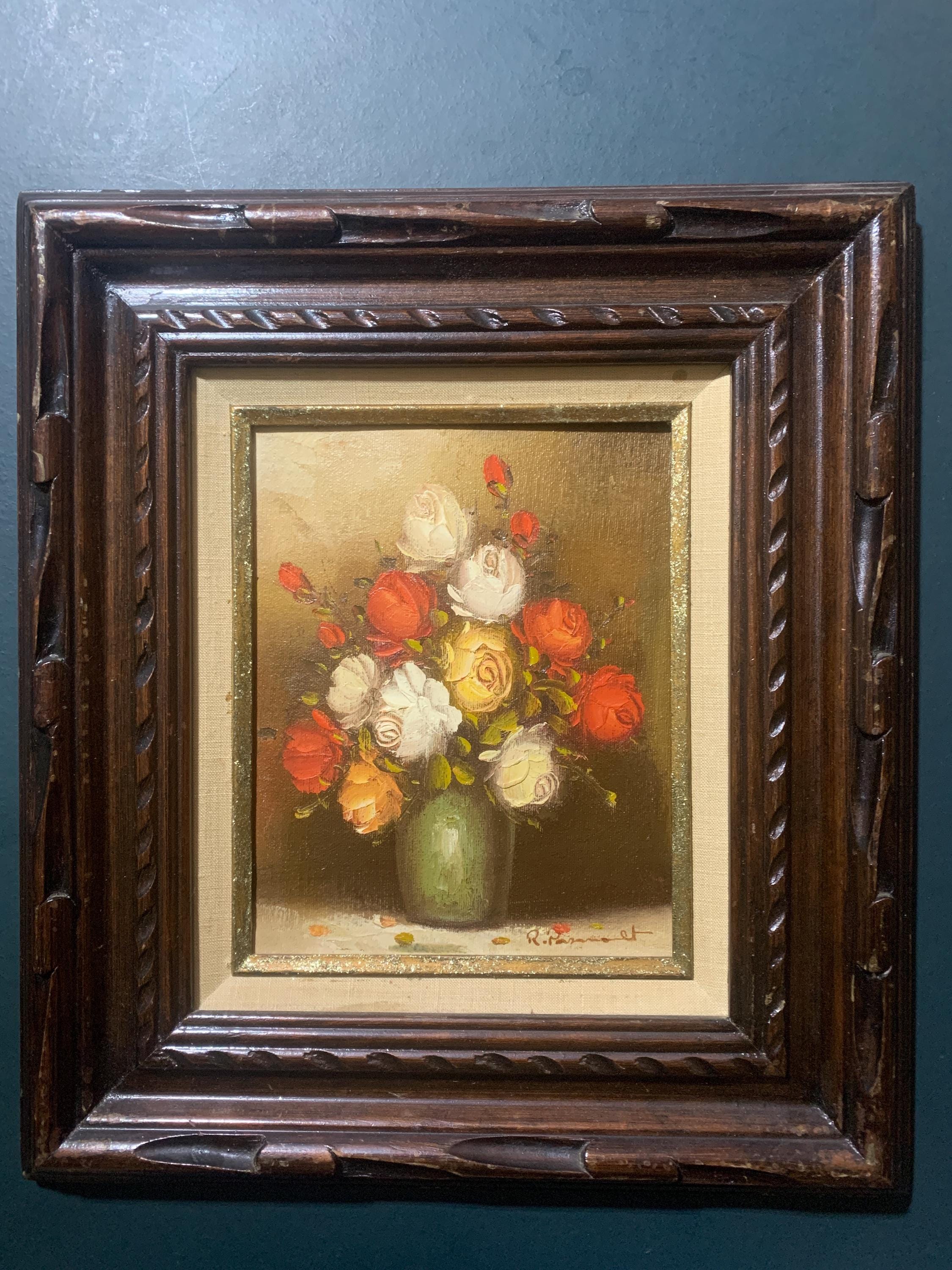 Vintage R. Pasanault Original Framed and Signed Floral Still Life