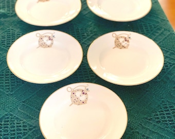 Vintage Royal Tara Porcelain Tara Brooch Scalloped Bread Plate.lot Of 5