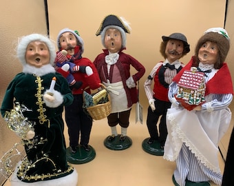 5 Vintage 13’’Byers Choice Christmas Carolers Set Figures 1996-1999