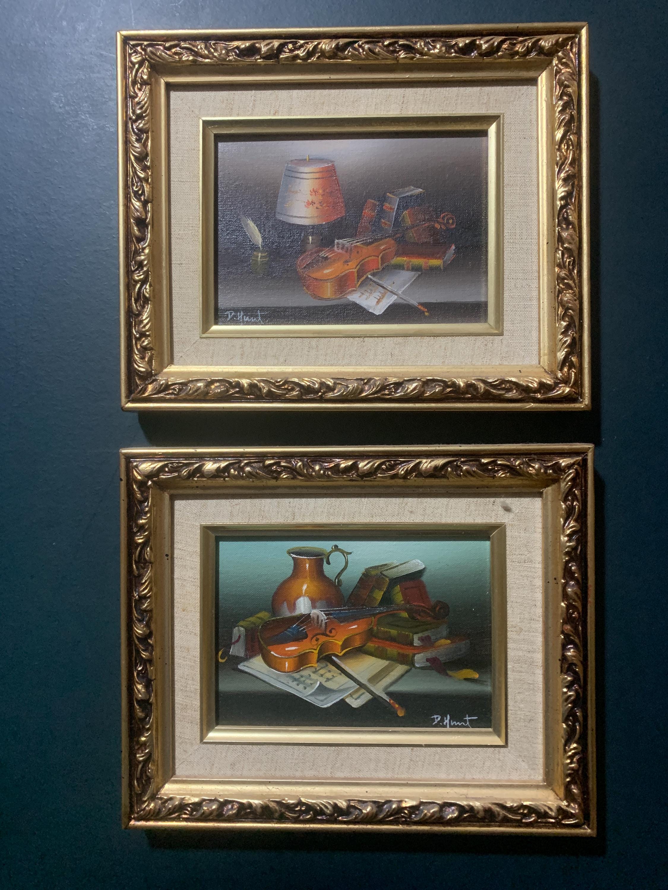 2 Pcs Stunning Original Still Life Oil Painting on Canvas Signed