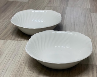 Conjunto de 6 tigelas quadradas para cereais Johnson Brothers Regency White Swirl de 15 cm (6 polegadas)