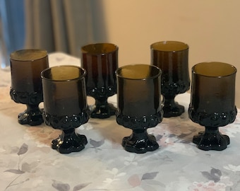 Tiffin Franciscan Madeira 6 Brown Tumbler Drinking Glass 5.5” Vintage 1970s