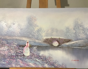 Original oil painting on stretched canvas