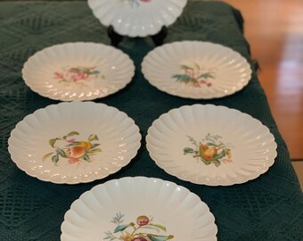 Haviland Limoges Torse Fleurs et Fruits de Saxe Luncheon Plate 7 1/4” Lot Of 6