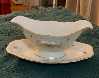 VTG Rosenthal Continental Bahnhof Selb Germany Chippendale Gravy with Underplate