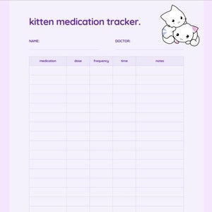 Kitten Medication Tracker