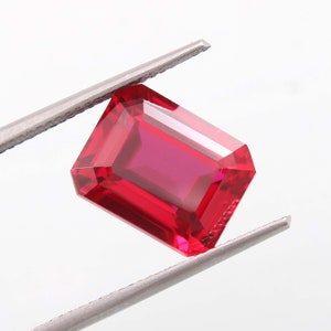 AAA Grade Mozambique Loose Radiant Cut Gemstone, Excellent Genuine Quality Pegion Red Ruby Gemstone For Engagement Ring 16 x 12 MM