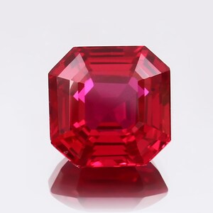 AAA Mozambique Ruby Gemstone14x14mm Asscher Cut Pigeon Red Loose Stone