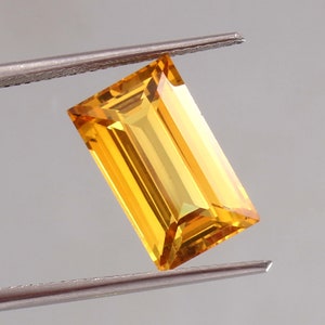 AAA Grade Ceylon Yellow Sapphire Loose Gemstone Emerald Cut, Excellent Genuine Quality Gemstone For Ring & Jewellery Making14x8 mm