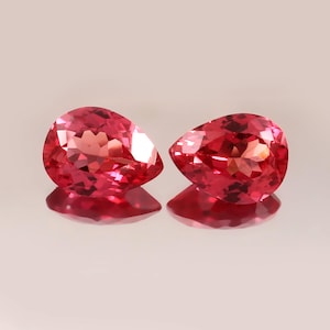 AAA 12x9mm Mozambique Loose Pear Gemstone Cut Pair, Excellent Genuine Quality Pegion Red Ruby Gemstone For Jewellery Making 12 x 9 MM