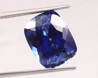 AAA Ceylonblauwe saffier: kussengeslepen losse edelsteen (14 x 10 mm)