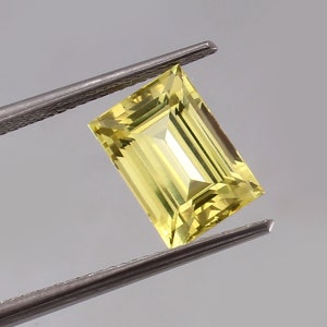 AAA Grade 11x8 MM Ceylon Yellow Sapphire Loose Gemstone Emerald Cut, Excellent Genuine Quality Gemstone For Ring & Jewellery Making 5.00 Ct