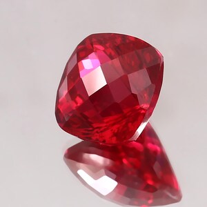 AAA Grade Mozambique Loose Cushion Chekar Cut Gemstone, Excellent Genuine Quality Pegion Red Ruby Gemstone For Engagement Ring 12 x12 MM