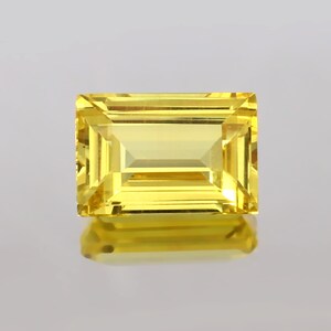 AAA Grade 12x8 MM Ceylon Yellow Sapphire Loose Gemstone Emerald Cut, Excellent Genuine Quality Gemstone For Ring & Jewellery Making