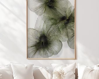 Japandi Minimalistische botanische Wandkunst | Organic Modern Line Kunstdruck