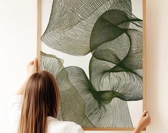 Organic Modern Wall Art | Abstract Botanical Line Art Print | Ivy in Flow