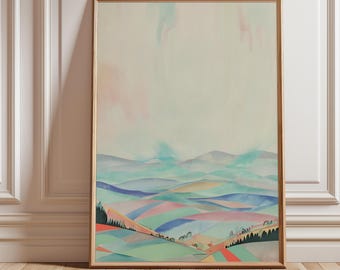 Abstrakte Landschaftsdruck, japanische minimalistische Wandkunst
