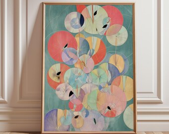 Schimmernder Teich Abstrakte Wandkunst, Teal Sage Wash Print, Boho Serene Home Decor