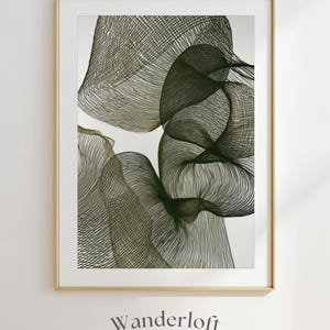 Organische moderne Wandkunst | Abstrakte botanische Linie Kunstdruck | Efeu in Blüte Bild 11