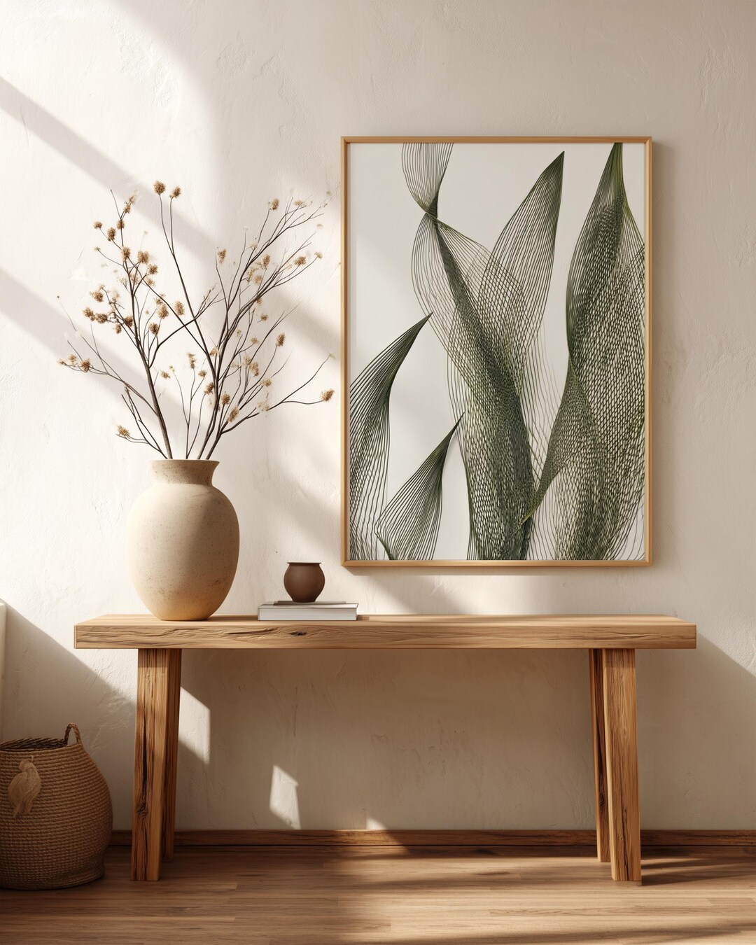 Minimalist Botanical Line Art Print | Organic Modern Neutral Wall Decor ...