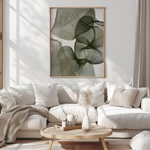 Organische moderne Wandkunst | Abstrakte botanische Linie Kunstdruck | Efeu in Blüte Bild 2