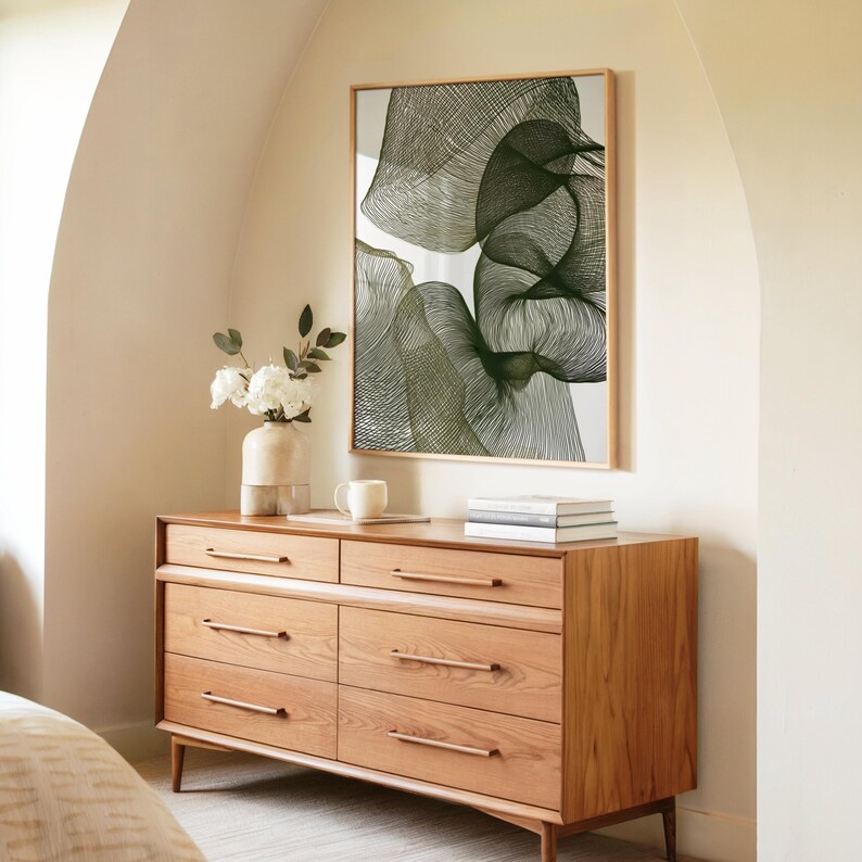Organische moderne Wandkunst | Abstrakte botanische Linie Kunstdruck | Efeu in Blüte Bild 5