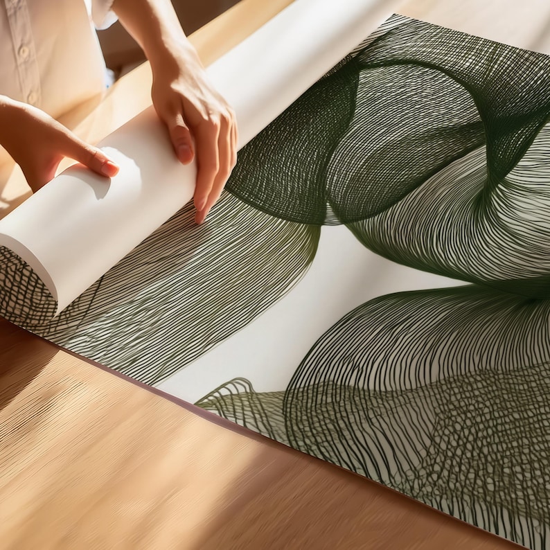 Organische moderne Wandkunst | Abstrakte botanische Linie Kunstdruck | Efeu in Blüte Bild 3
